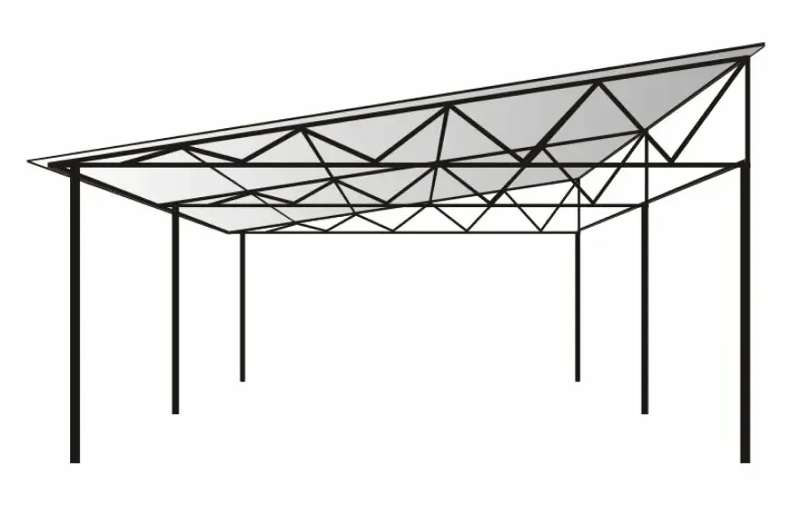Односкатный металлический навес в Московской области - защита для автомобиля