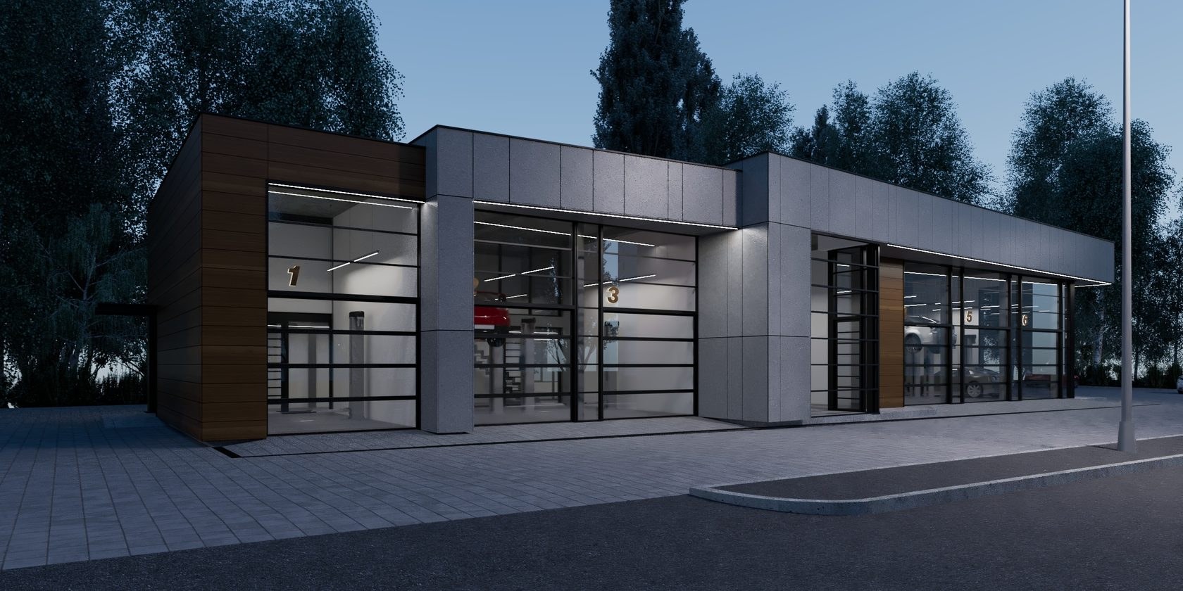 Малое СТО для машин - готовый проект с офисом